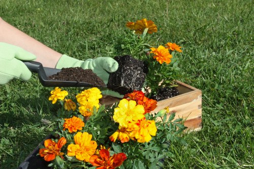 Low-carbon van used for sustainable garden service routes