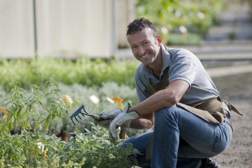 Seasonal planting and lighting in a Brentford garden